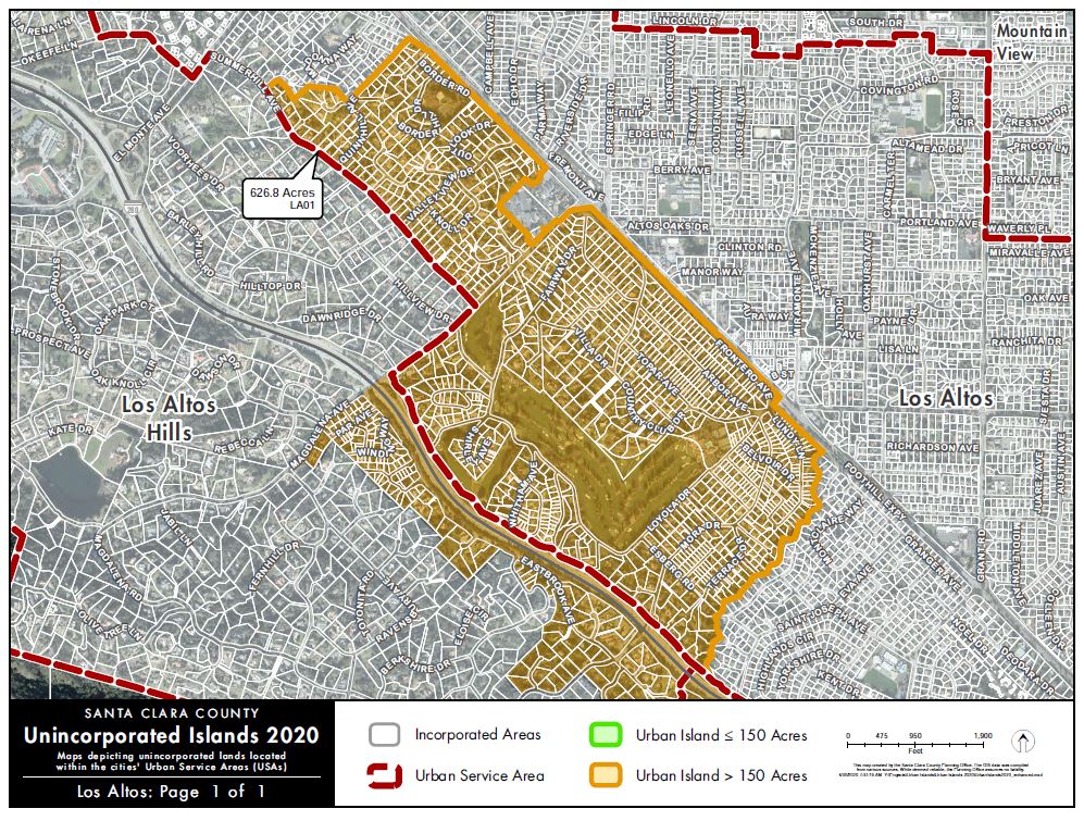 Unincorporated Islands in Los Altos