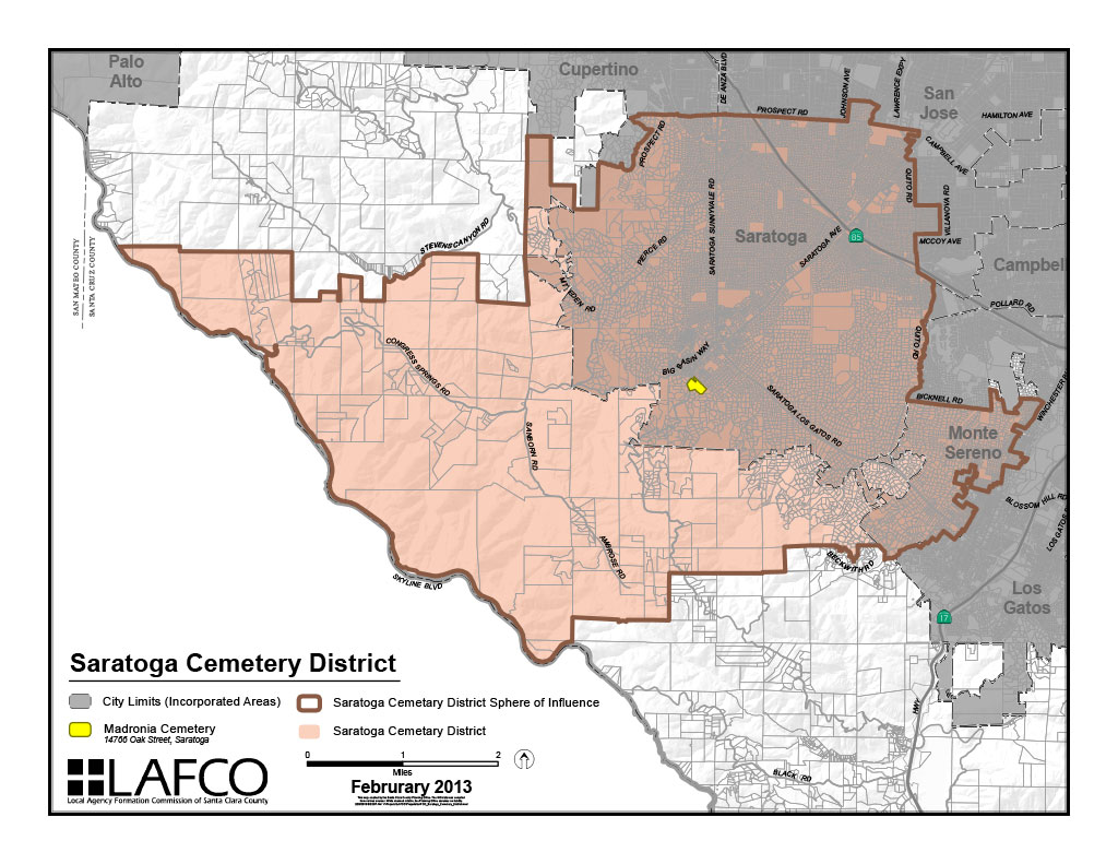 Saratoga Cemetery District Map