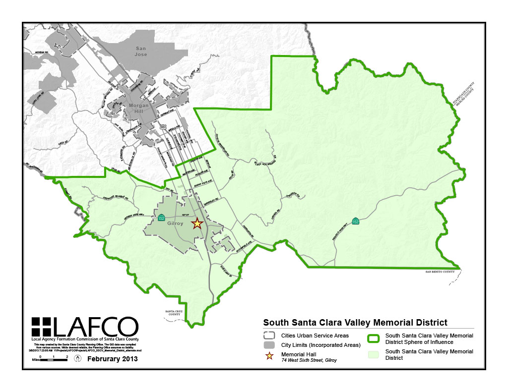 South Santa Clara Valley Memorial District Map